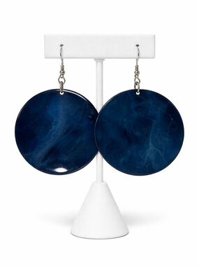 Blue marble resin dangle earrings NWT